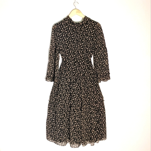 INA Ditsy Floral Shift Maxi Dress with Waist Tie, Small - Picture 2 of 14